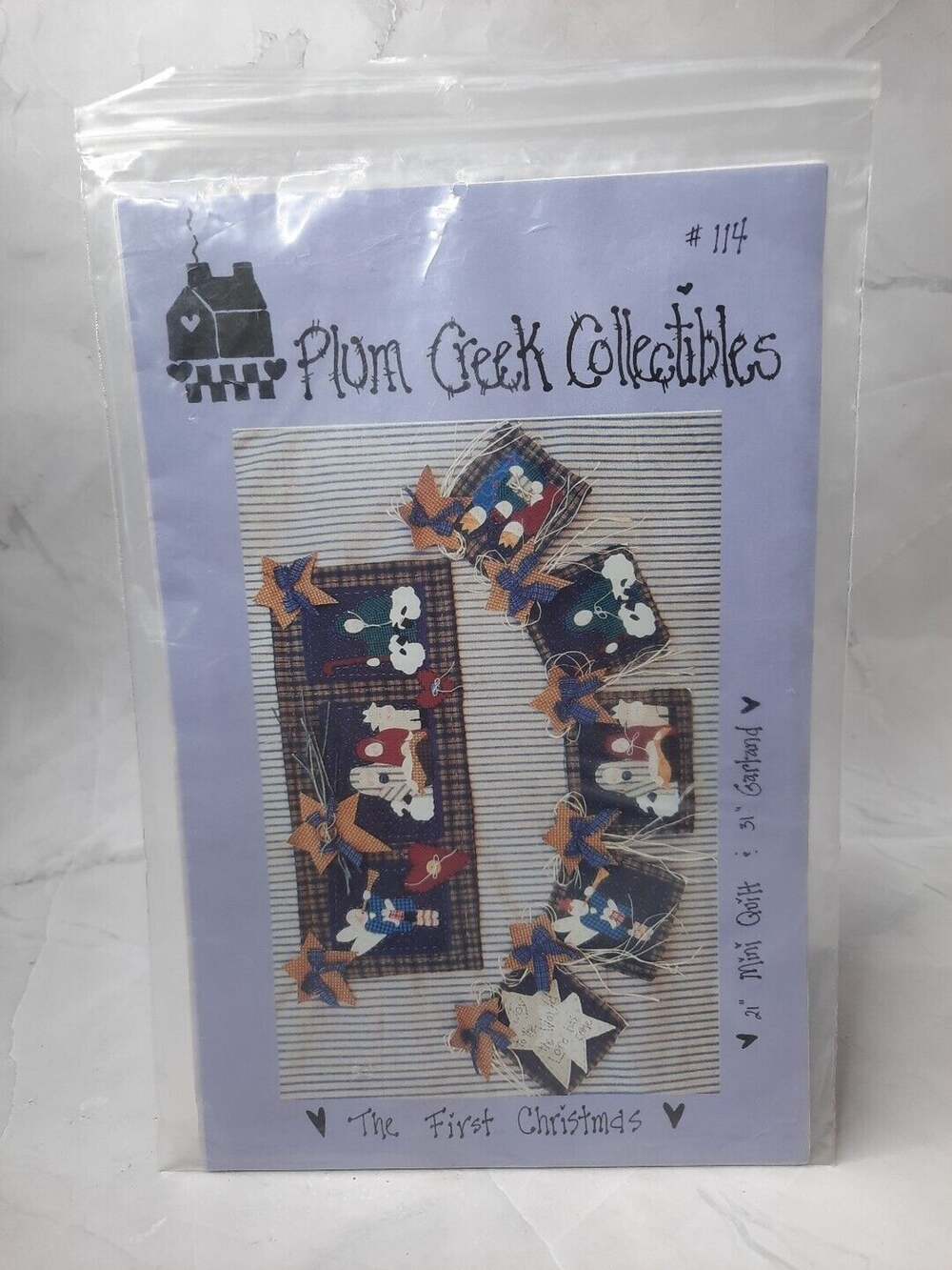Vintage Plum Creek Collectibles The First Christmas Mini Quilt & Garland